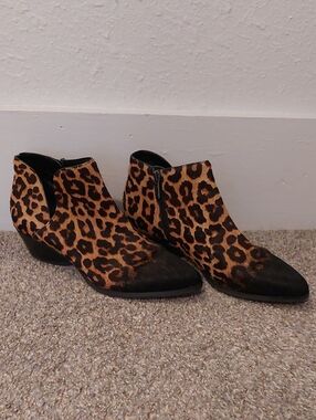 Sarto Leopard Print Ankle Boots
